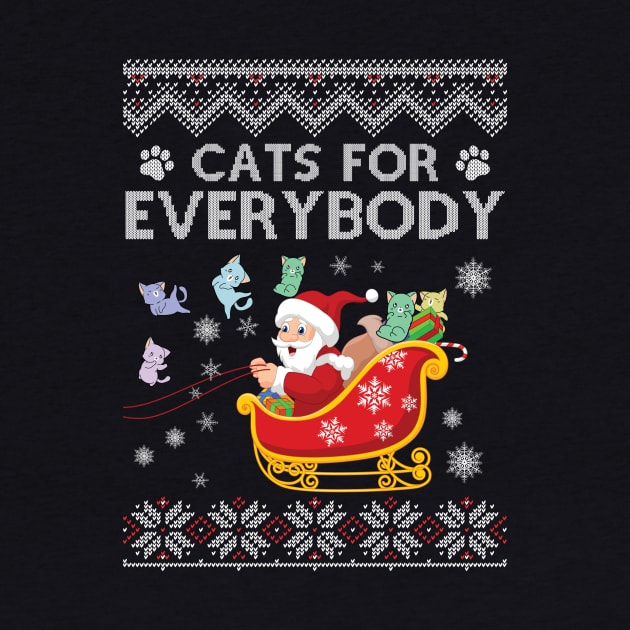 Cats For Everybody Ugly Christmas Funny Xmas Cute Cat Lover by solo4design